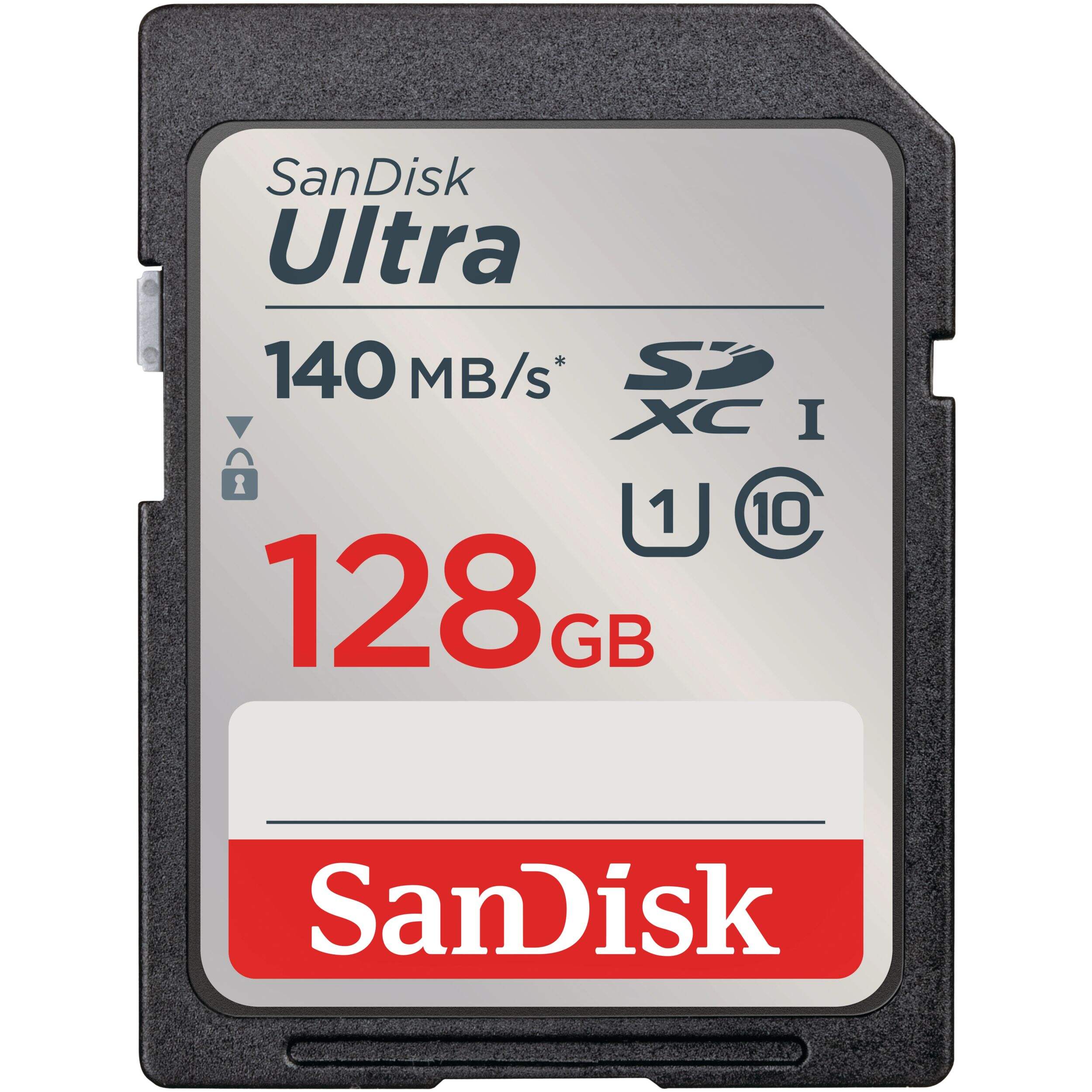 Sandisk Ultra 128GB SDHC Class 10 Memory Card Front_Flat