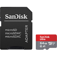 Sandisk Ultra 64GB MicroSD SDHC Class 10 Memory Card Front_Flat