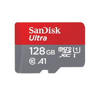 Sandisk Ultra 128GB MicroSD SDHC Class 10 Memory Card Front_Flat