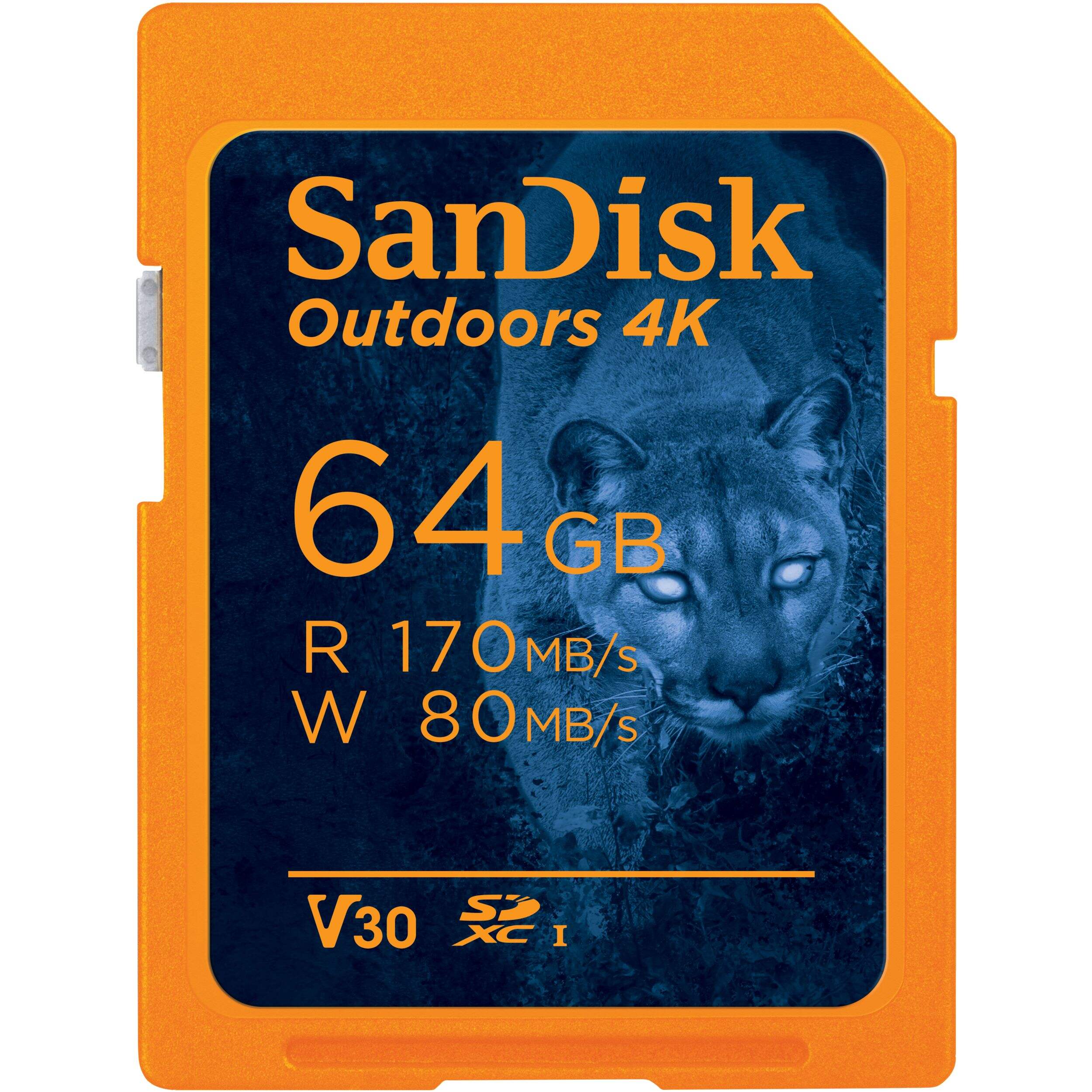 Sandisk Outdoors™ 64GB 4K SDXC™ UHS-I Memory Card Front_Flat