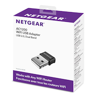 Netgear AC1200 Dual Band Wi-Fi USB Adapter Front_Three_Fourths_Angled_Left