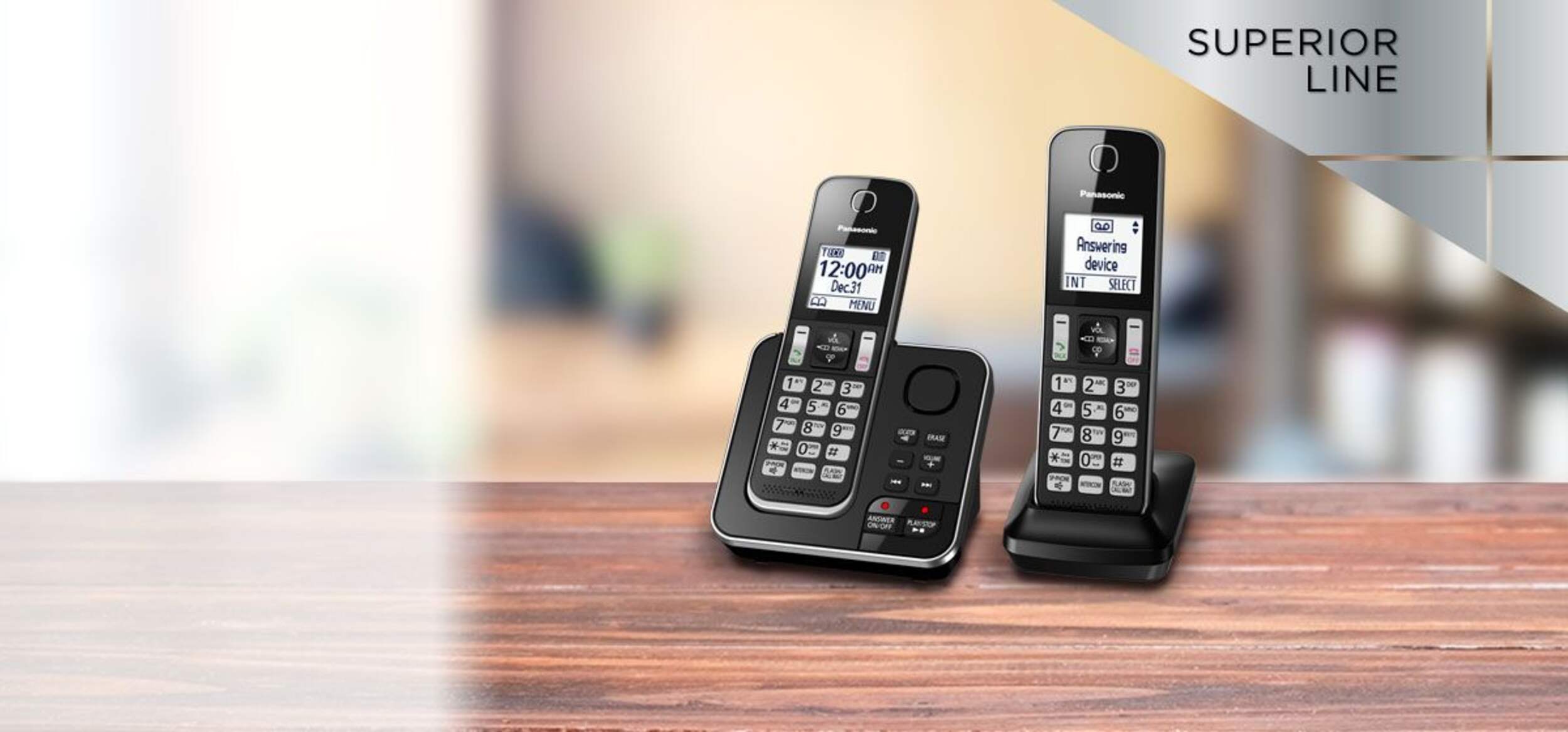 Panasonic DECT 6.0 Cordless Phones with Digital Answering System, 2