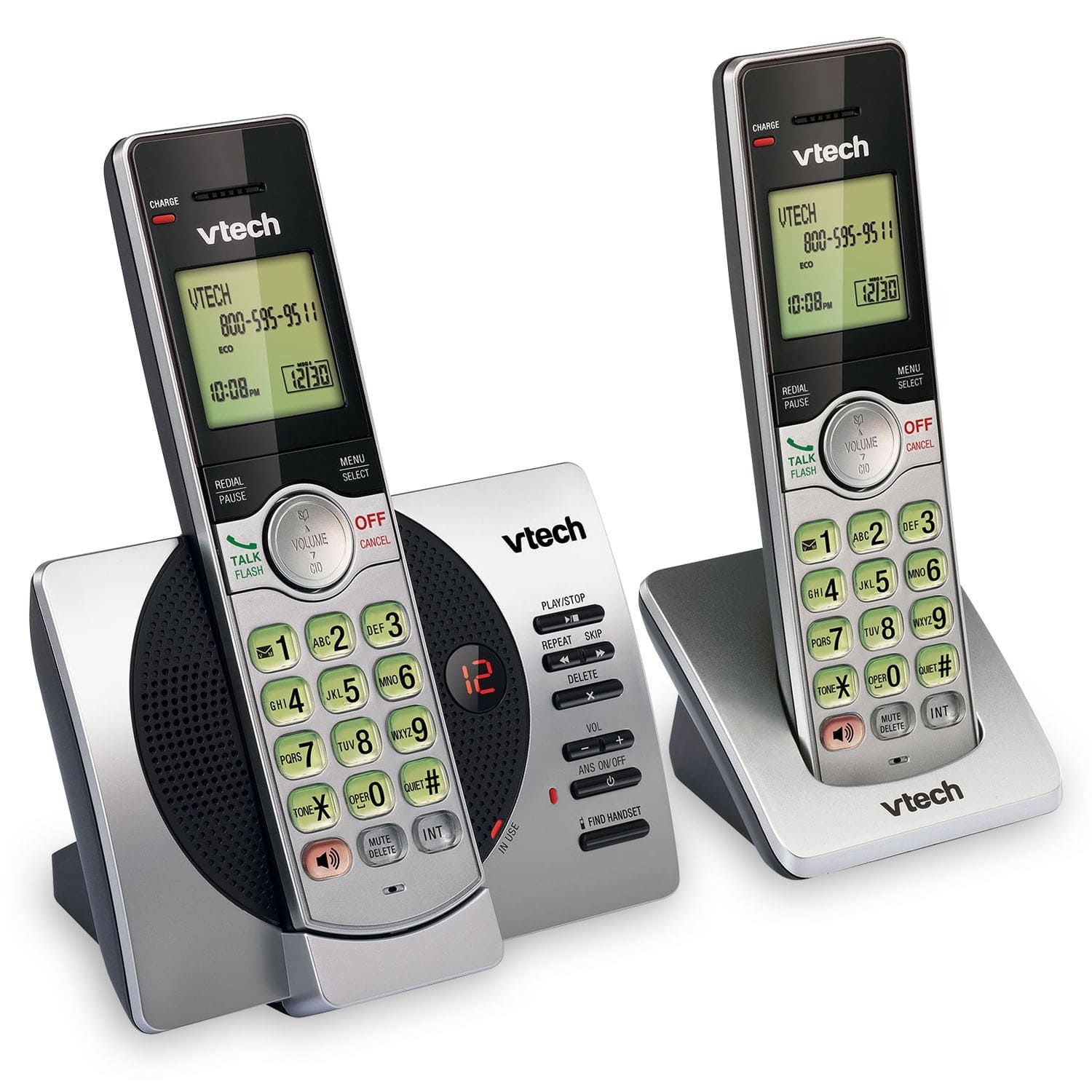 VTech DECT 6.0 Cordless Phones with Digital Answering System, 2