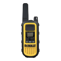 DEWALT ALS-DXFRS800 GMRS 300,000-ft²/27500-m² Waterproof Rechargeable 2-Way Radio with Holster, Yellow/Black, 2-pk Front_Flat