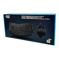 Adesso Tru-Form Media 3150 Wireless Ergonomic Keyboard with Trackball Mouse, Black Front_Three_Fourths_Angled_Left