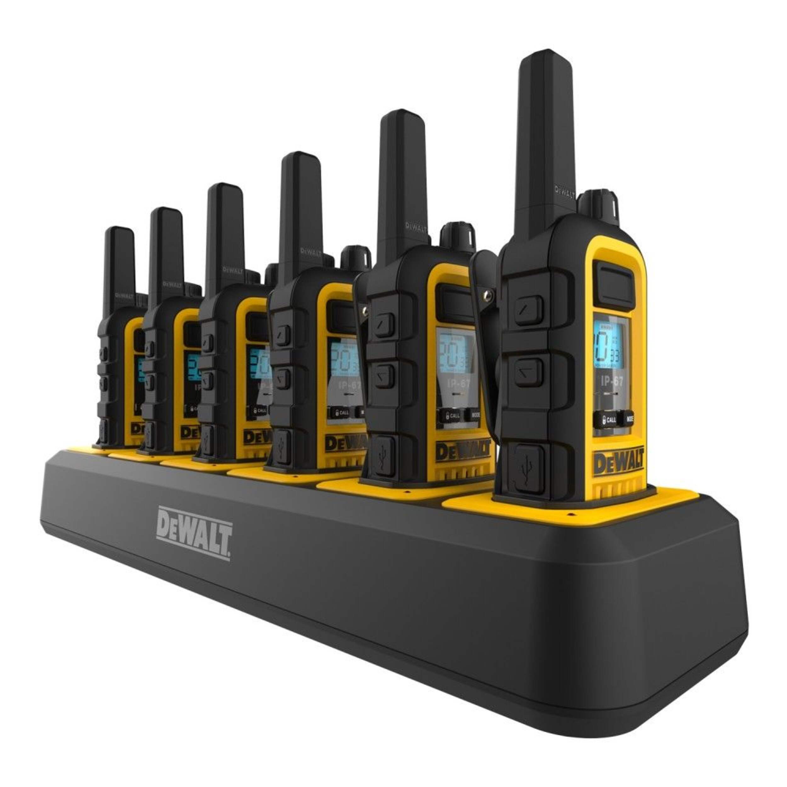 Chargeur émet-récept port robuste DEWALT DXFRS300, 6 ports Front_Three_Fourths_Angled_Right
