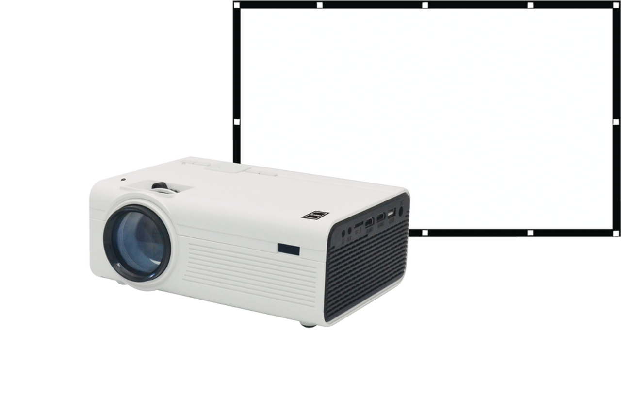 Ensemble de projecteur de cinéma maison Bluetooth 5.0 DEL RCA avec écran  rabattable, 1080p pris en charge