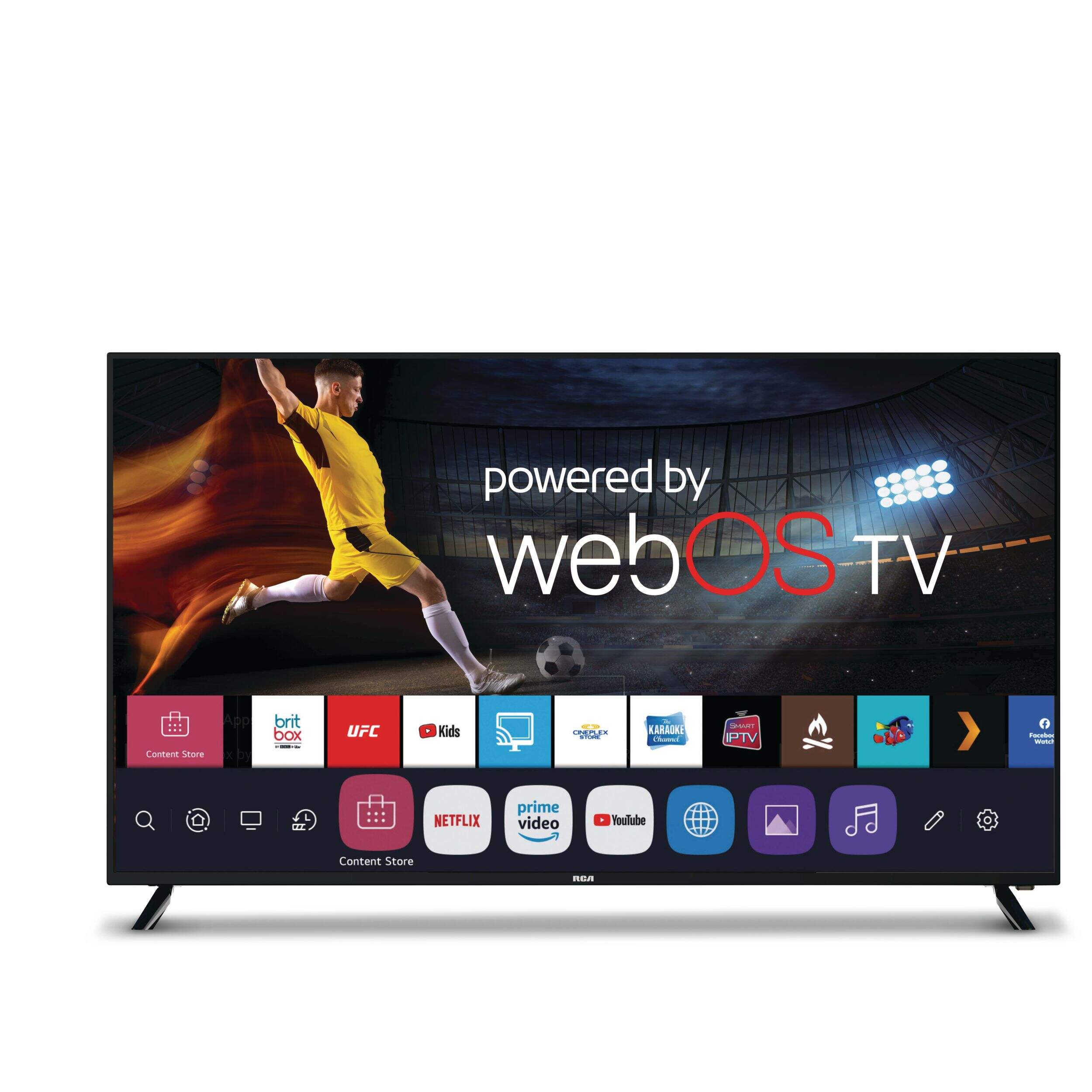 RCA RWOSU58 4K UHD webOS Smart TV with HDMI Input, 58-in Front_Flat