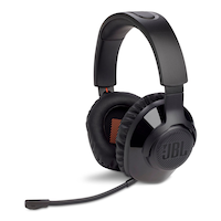 JBL Quant 350 HP Wireless Gaming Headset, Black Front_Three_Fourths_Angled_Left