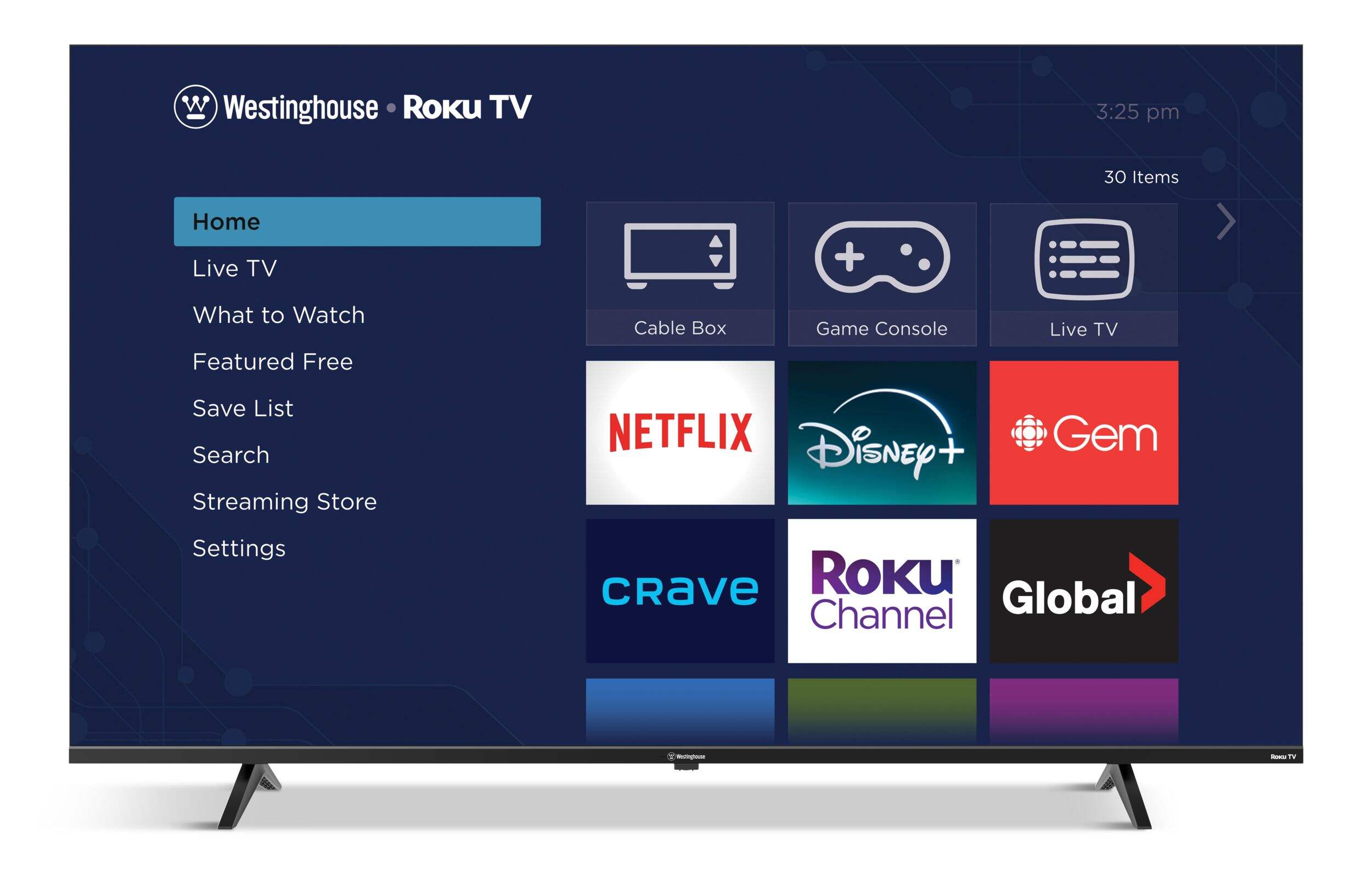 Westinghouse 4K UHD Roku Smart TV, 58-in Front_Flat