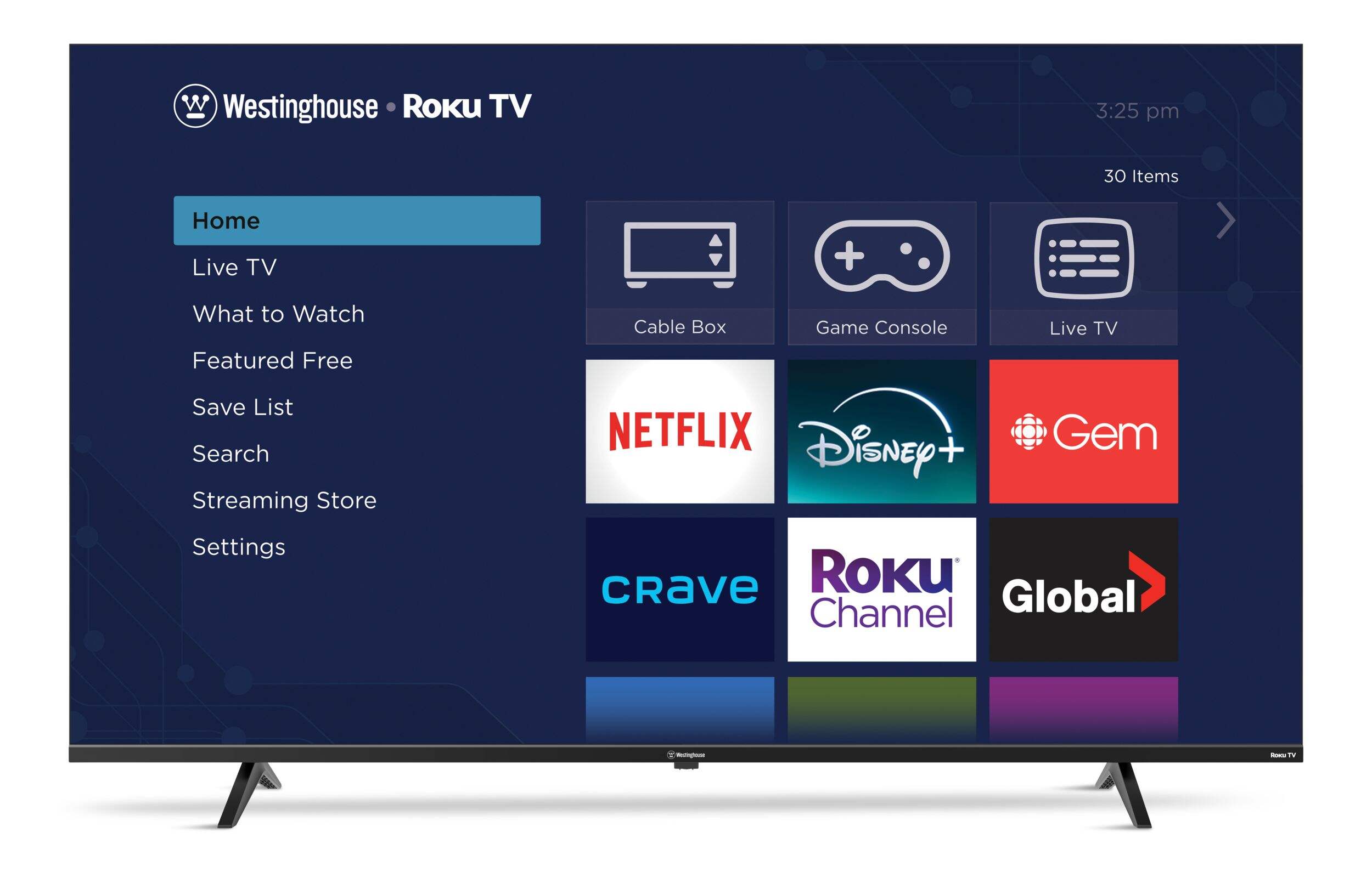 Téléviseur intelligent Westinghouse DEL Roku, 720p, 32 po Front_Flat