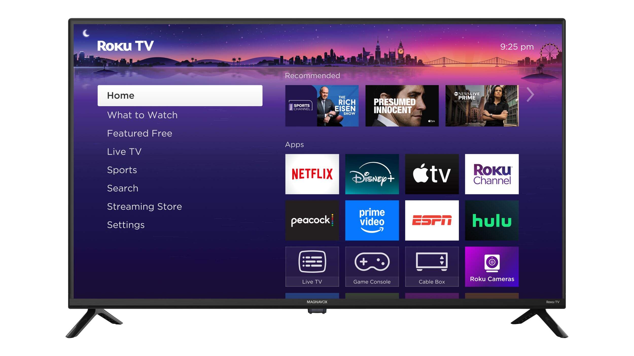 Magnavox 4K UHD Roku Smart TV, 43-in Front_Flat