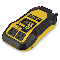Stanley 500W Inverter & Power Outlet with Battery Clamps, USB Ports, 12V DC Adapter