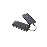 Bluehive 20,000 mAh Power Bank with Cables, Black Front_Three_Fourths_Angled_Right
