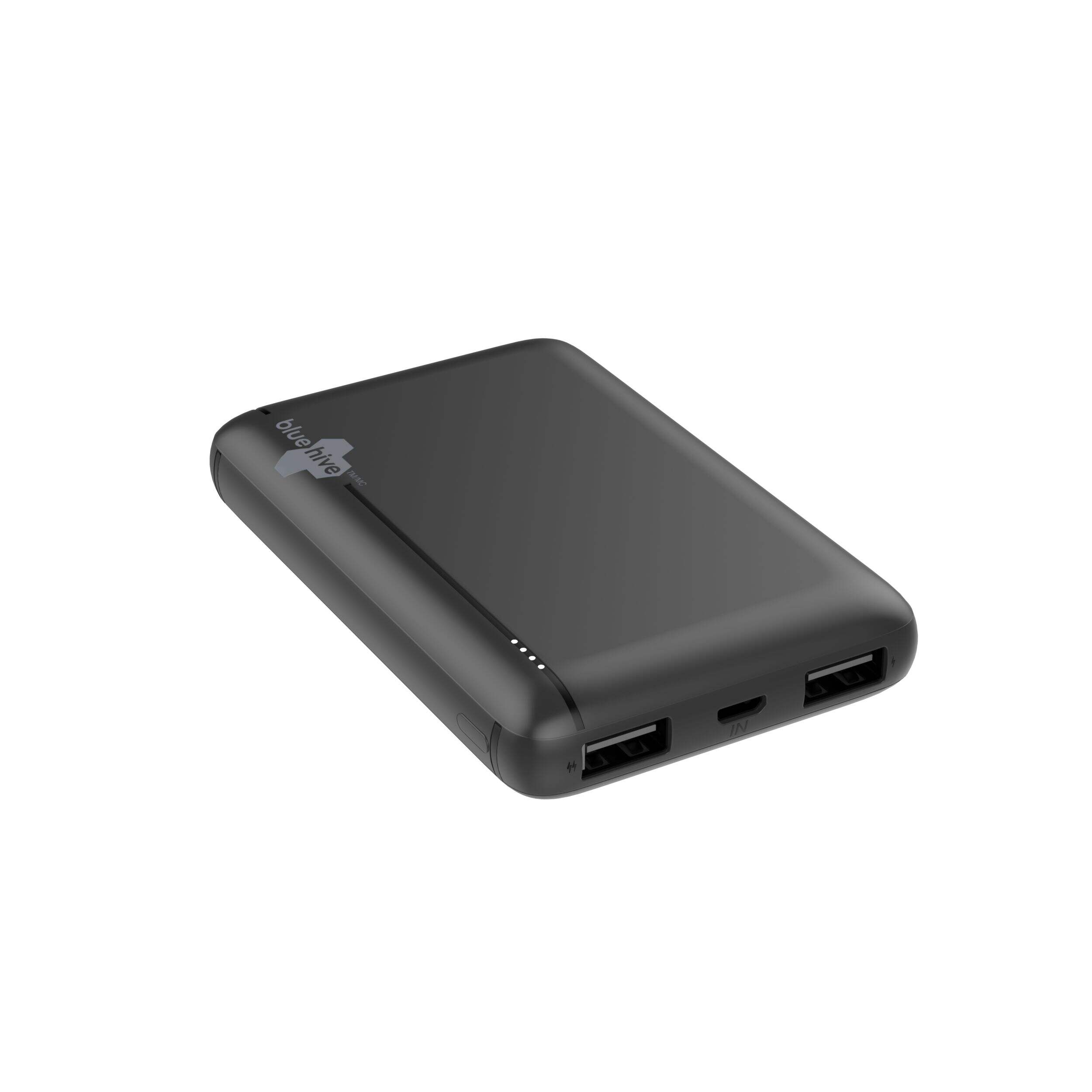 Bluehive 5,000 mAh Power Bank Front_Three_Fourths_Angled_Right