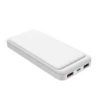 Bluehive 2-Port 10,000 mAh 20W Portable Power Bank with Quick Charge & Battery Indicator, Compatible with Most Devices, White