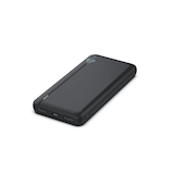 Bluehive 3-Port 10,000 mAh 20W Slim Portable Power Bank with Quick Charge & Battery Indicator, Compatible with Most Devices, Black Front_Angled_Left