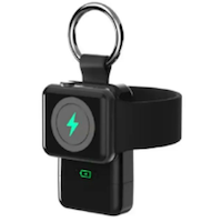 Bluehive Portable 2-in-1 Apple Watch Charger & 1200 mAh Power Bank Keychain, Compatible with USB-C Devices, Black