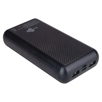 Bluehive 3-Port 16,000 mAh Portable Power Bank with Battery LED Indicator Light, Black Front_Three_Fourths_Angled_Right