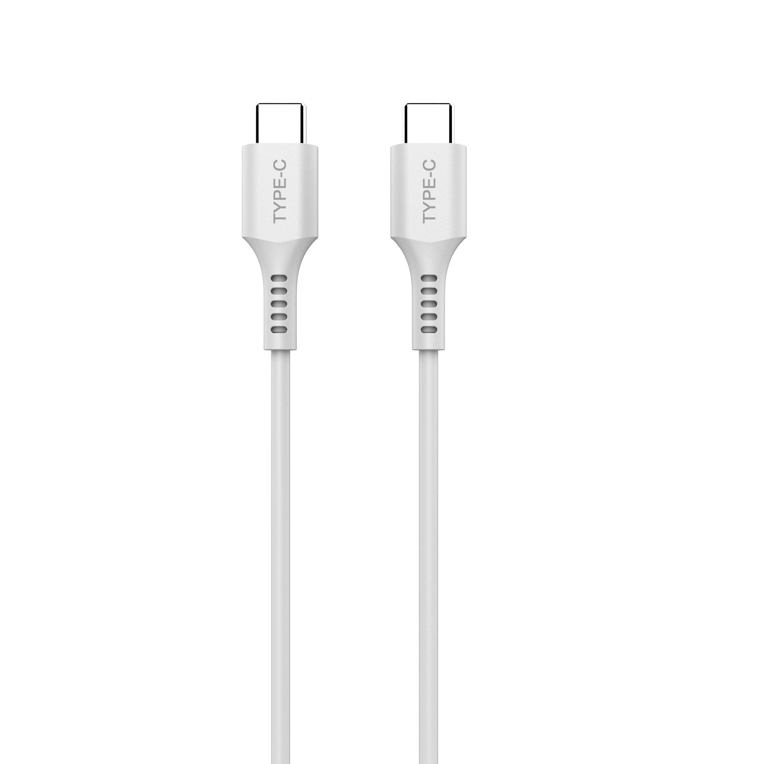 Câble de chargement et de synchronisation durable USB-C Bluehive pour certains appareils Apple et Android, blanc, 3 pi CloseUp