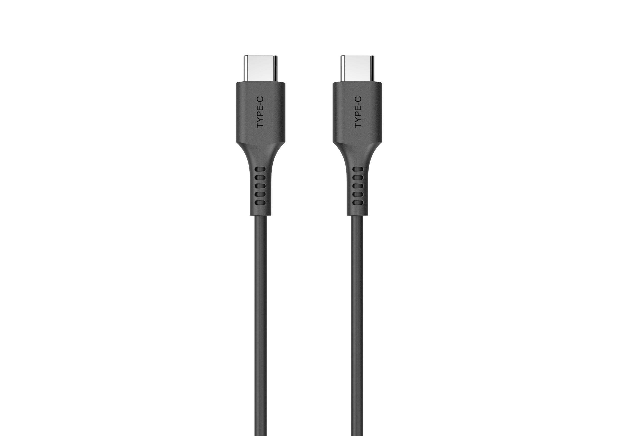 Bluehive Type-C Charge & Sync Cable, PVC, For Select Apple & Android Devices, Black, 10-ft USB-C Cable CloseUp