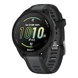 Garmin Forerunner 165, Health and Fitness GPS Smartwatch with AMOLED Display, Black/Slate Front_Three_Fourths_Angled_Left