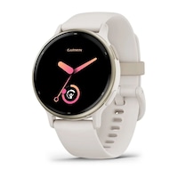 Garmin vivoactive 5, Health and Fitness GPS Smartwatch with AMOLED Display, Ivory Front_Angled_Left
