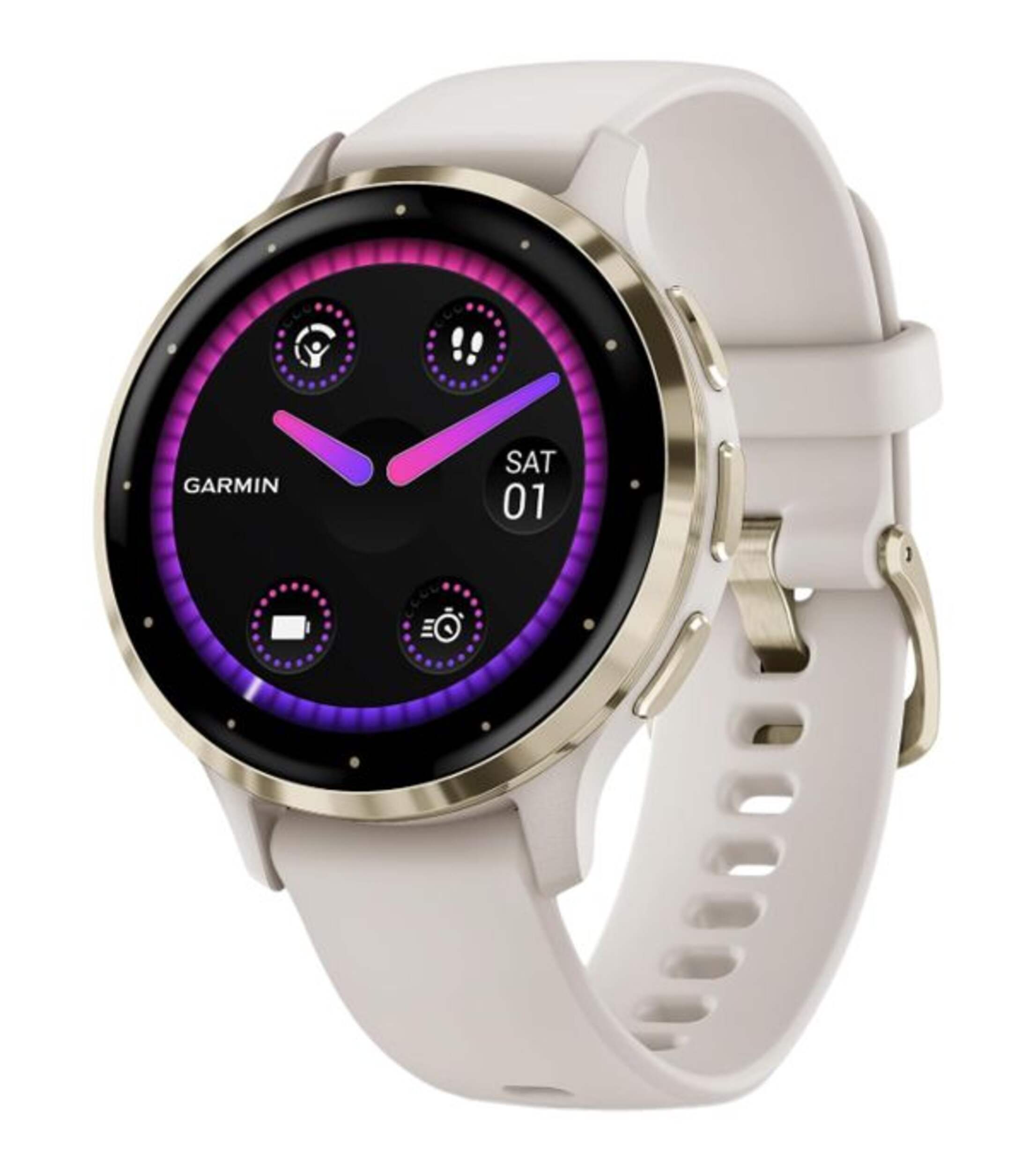 Garmin Venu 3S, GPS Smartwatch, AMOLED Display, Advanced Health and Fitness Features, 41 MM , French Gray Front_Angled_Left