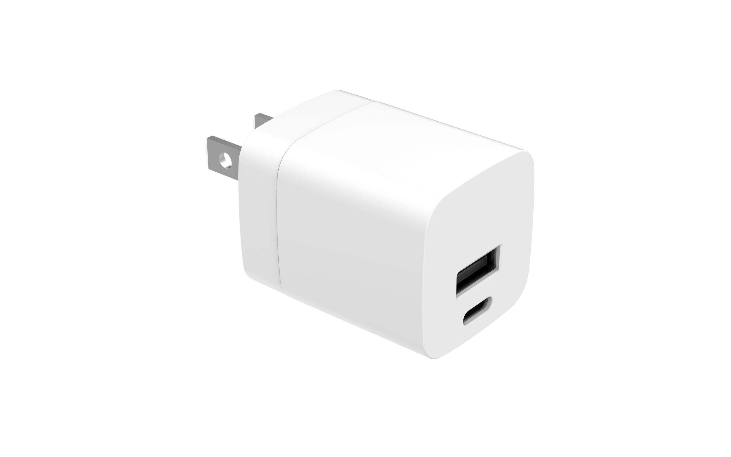 Bluehive 30W Wall Charger & USB-C to Lightning Cable Dual Pack, Fast Charging Compatibility, White Front_Three_Fourths_Angled_Right