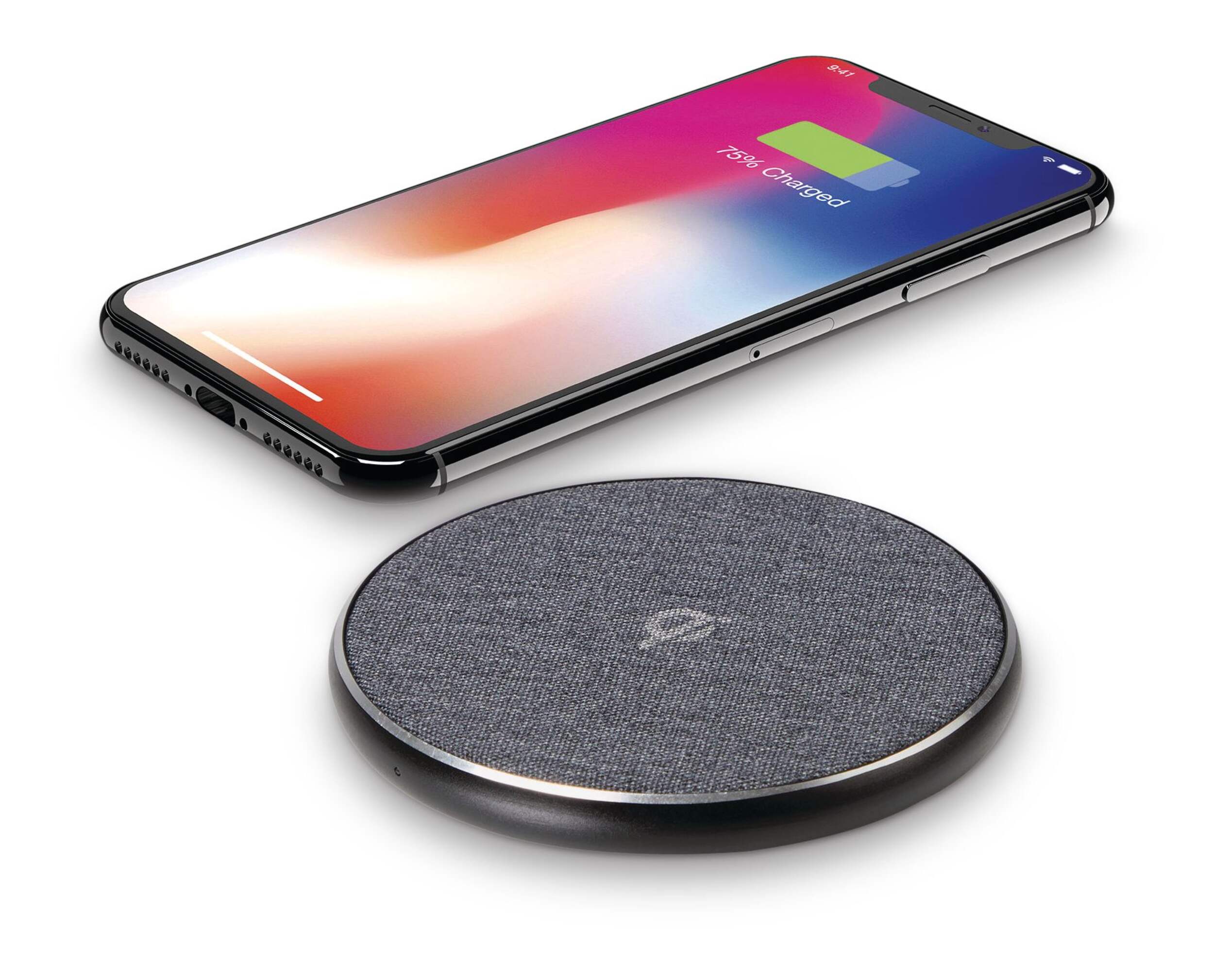 Bluehive 10W Fabric Wireless Charging Pad Front_Angled_Left