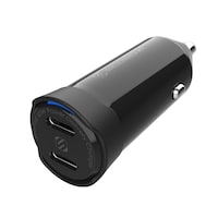 Scosche Dual 30 Watt Car Charger Front_Three_Fourths_Angled_Left