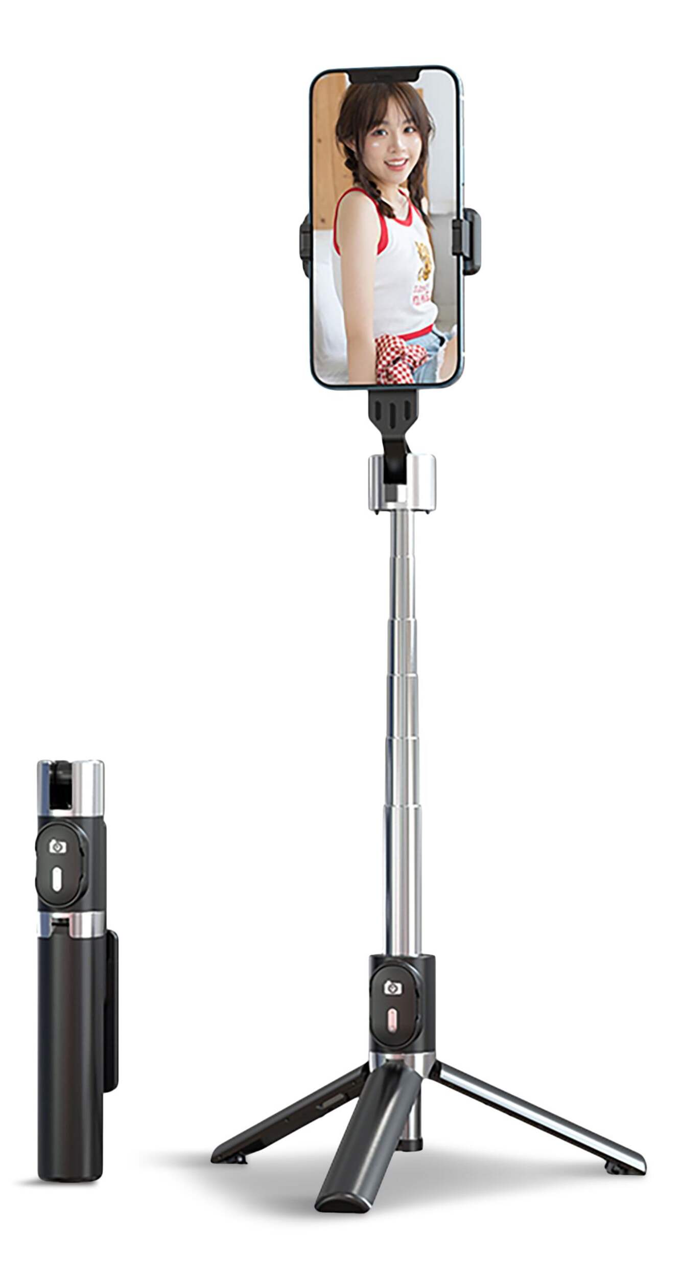 Bluehive Bluetooth Extending Selfie Stick Phone Holder with Tripod Composite_or_Mixed