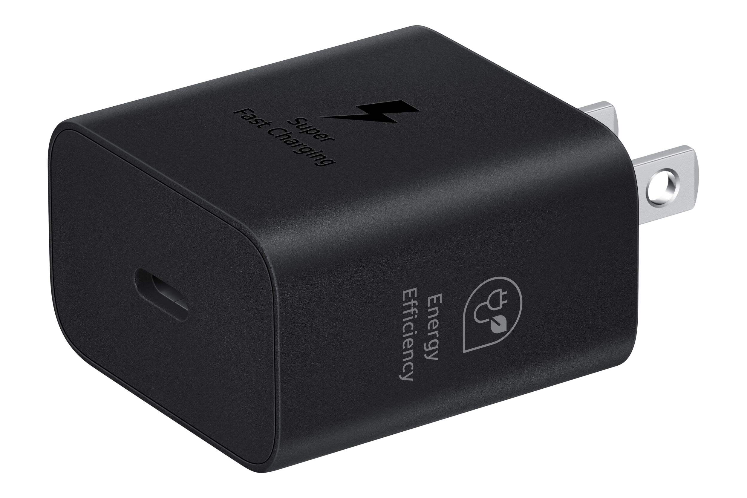 Adaptateur mural de chargement ultrarapide Samsung de 25 W avec Power Delivery Front_Three_Fourths_Angled_Left