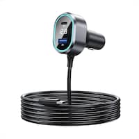 Bluehive 45W 2-Port USB Car Charger with USB-C Cable Connector, Compatible with Most Devices, Black Composite_or_Mixed