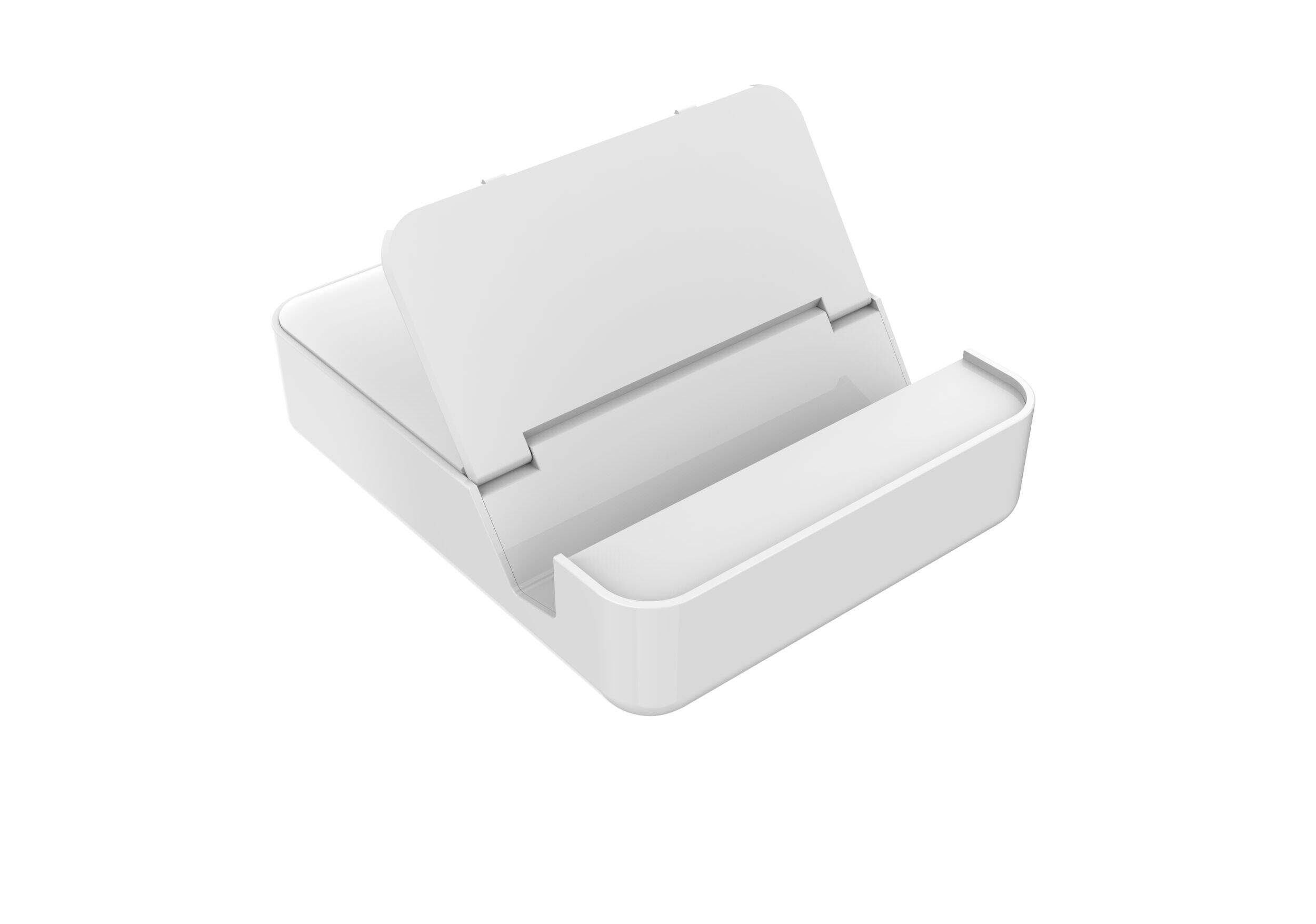 Station de chargeur à 4 ports Bluehive, 20 W, USB-A et Type C, blanc Front_Three_Fourths_Angled_Right