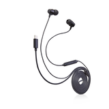Écouteurs avec fil Type C avec appels mains libres Bluehive, noir Front_Three_Fourths_Angled_Right