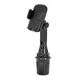 Bluehive Cup Holder Phone Mount with Expandable Base, Compatible with Most Smartphones, Black Front_Three_Fourths_Angled_Left