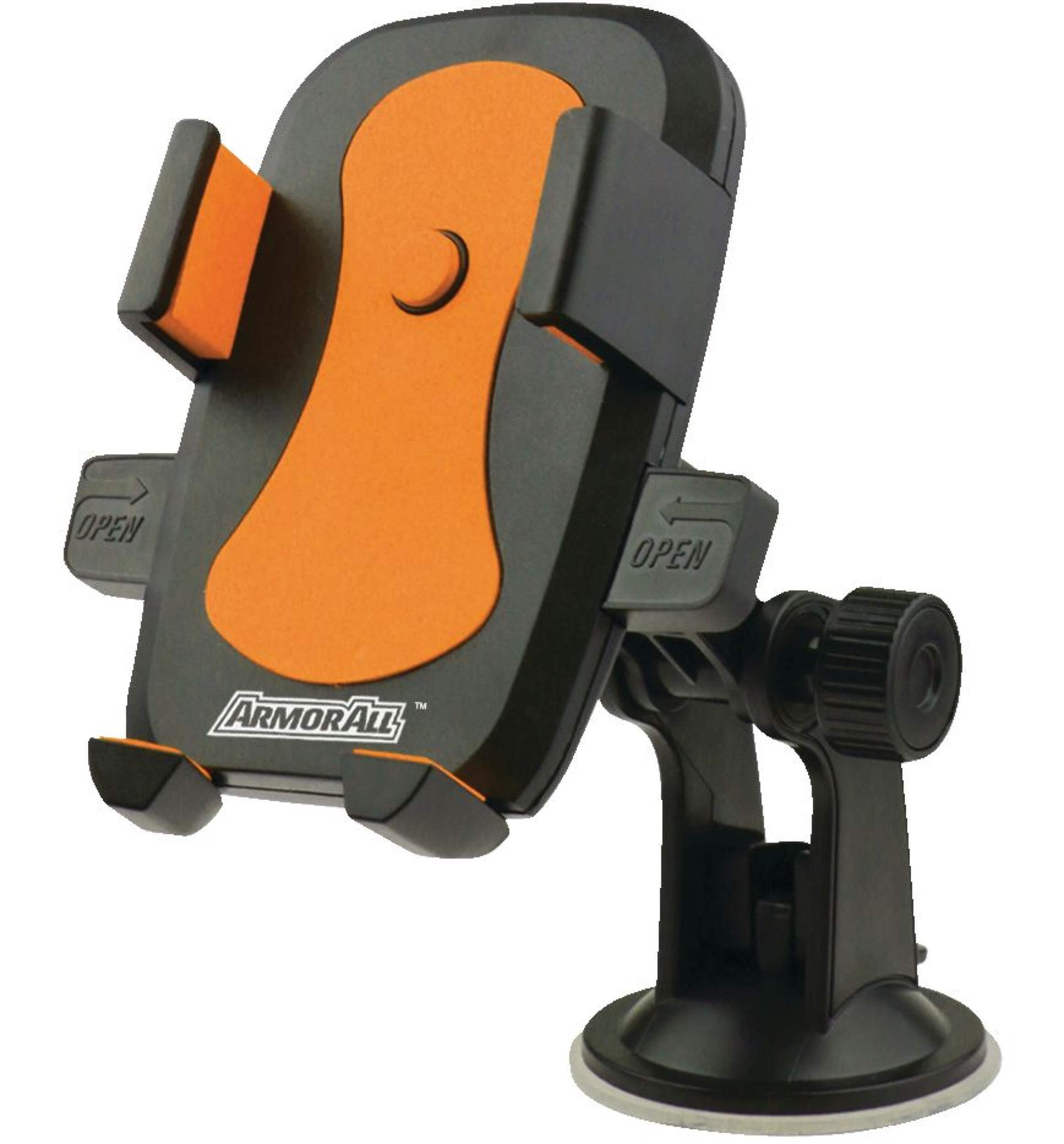 Support universel à ventouse pour fenêtre/tableau de bord/bouche d'air pour téléphone et GPS Armour All, rotation de 360 degrés, noir Front_Three_Fourths_Angled_Left