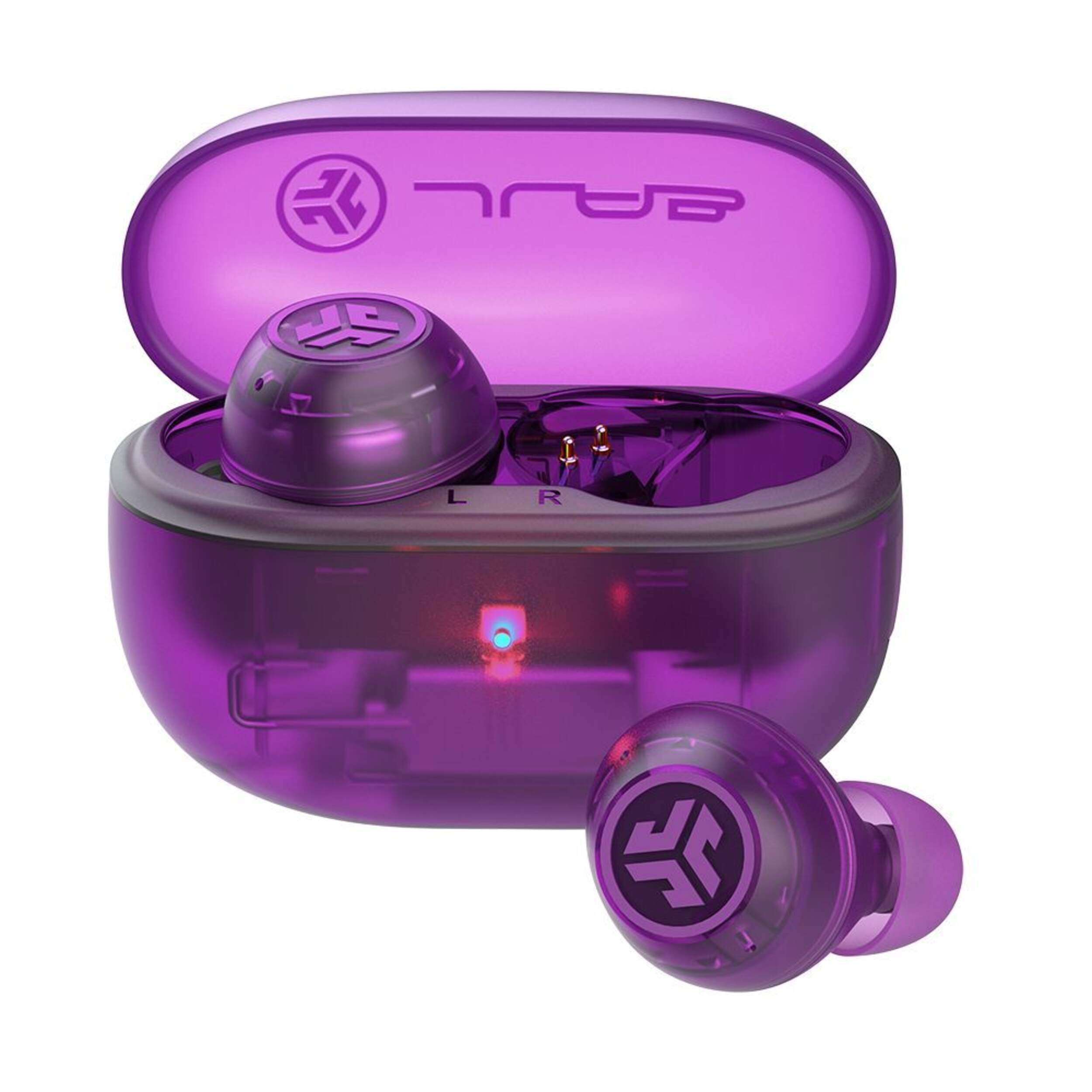 JLab Go Pop ANC Earbuds with Dynamic Drivers, Purple Front_Elevated