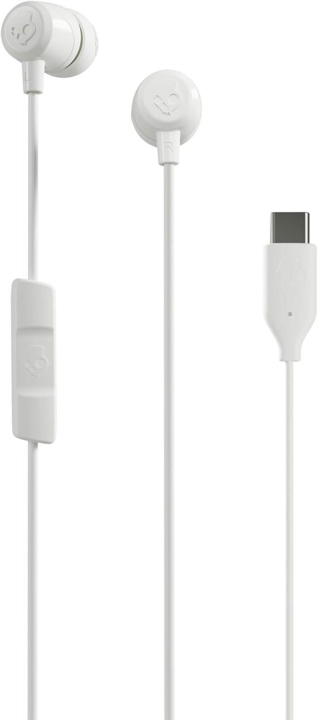 Skullcandy JIB Wired Type-C Earbuds, Bone CloseUp