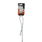 Monkey Lightning iPhone Charge & Sync Cable, Silver with White 2A plug, 10-ft Front_Flat