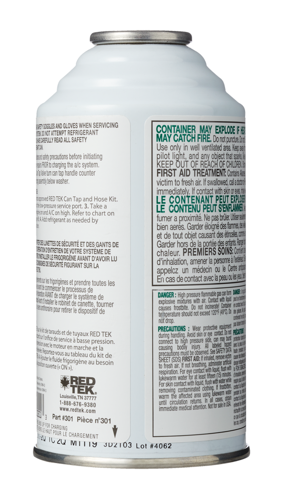 RED TEK R12a Hydrocarbon A/C Refrigerant Recharge, 6oz Canadian Tire