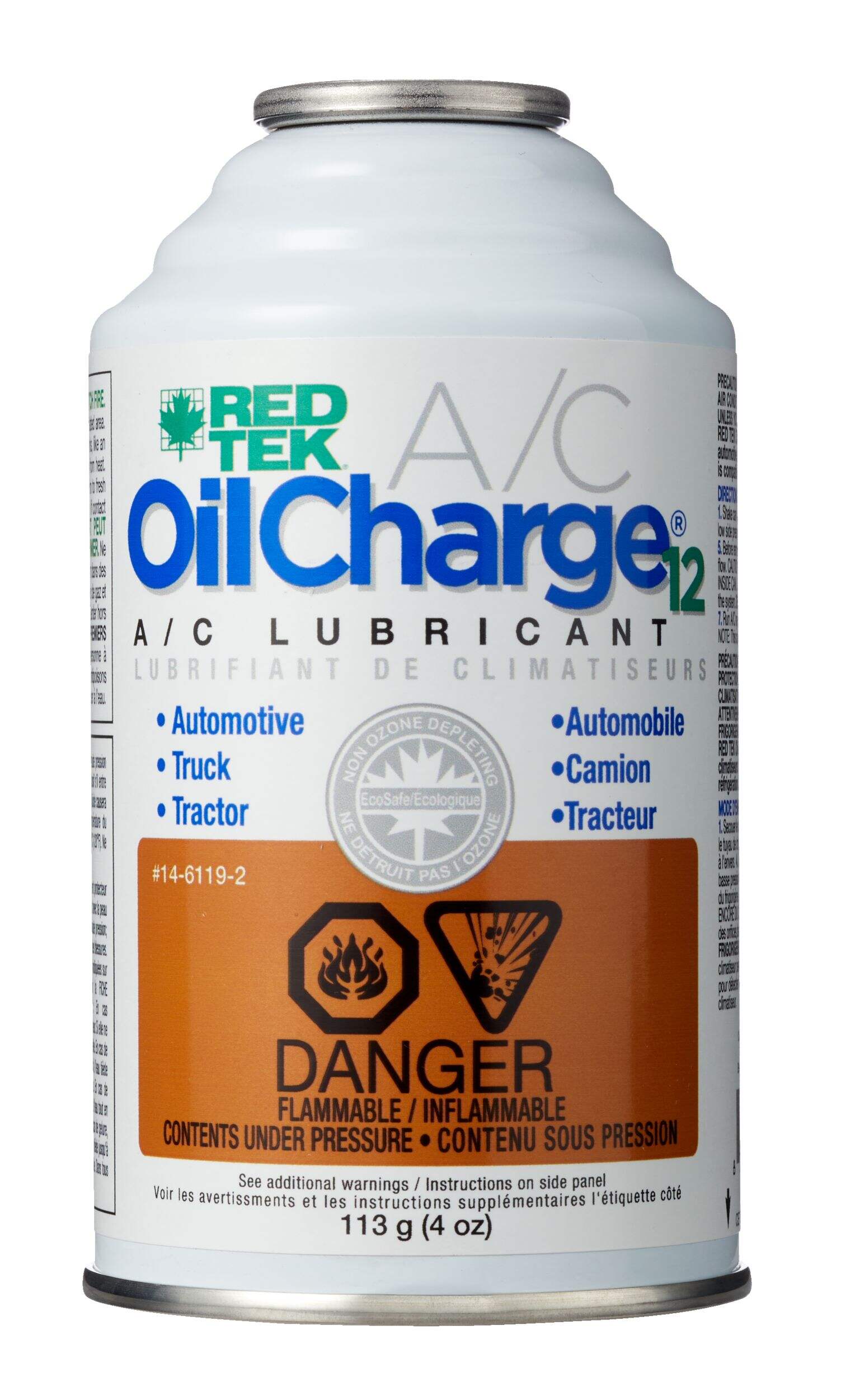 RED TEK OilCharge12 A/C Universal Refrigerant Lubrication Oil, 4-oz Front_Flat
