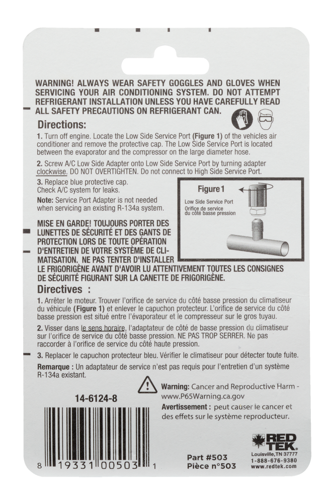 RED TEK R134a A/C Low Side Retrofit Conversion Fitting Adaptor