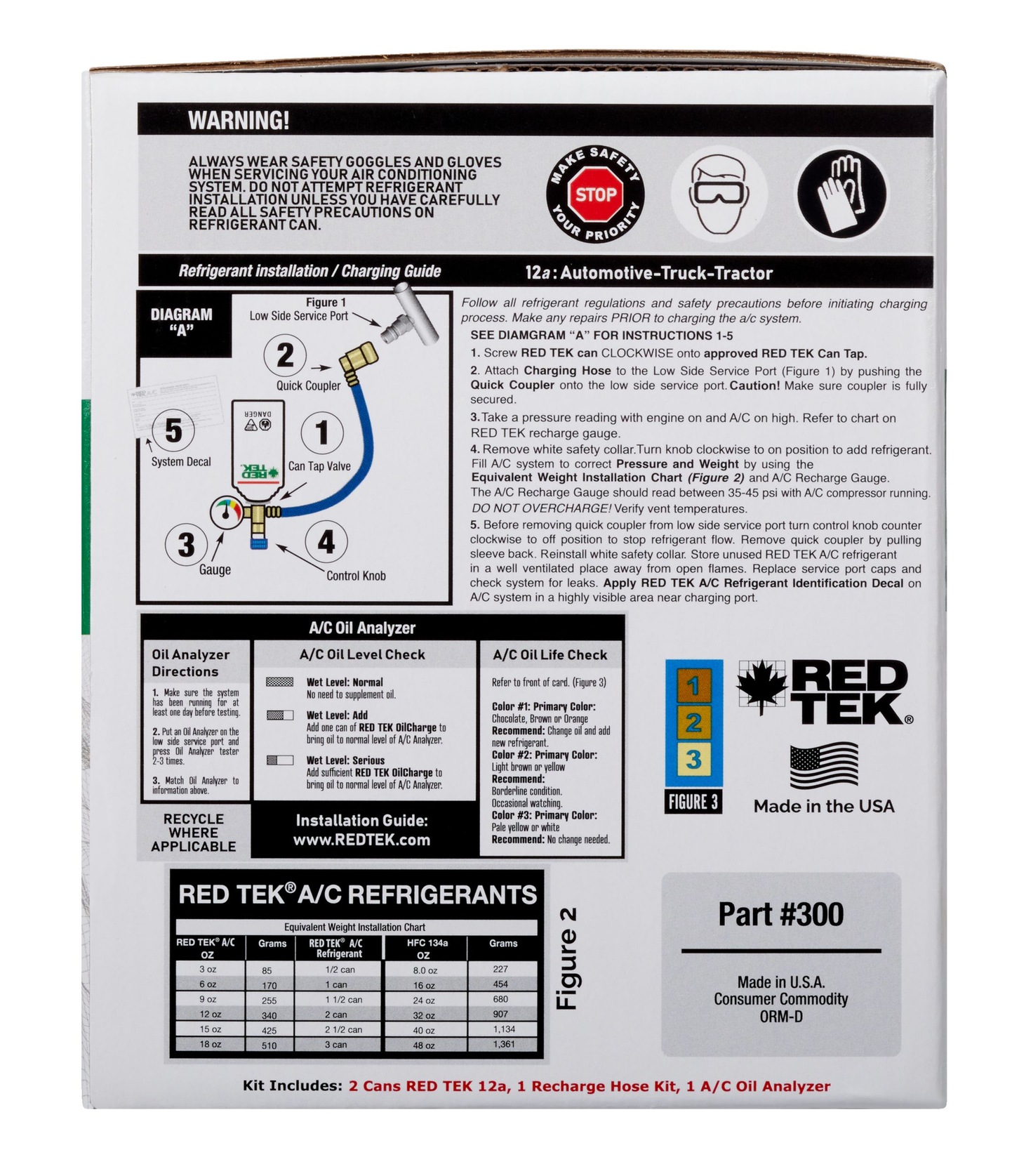 RED TEK R12a A/C Refrigerant Recharge Kit with Gauge, 6oz Canadian Tire