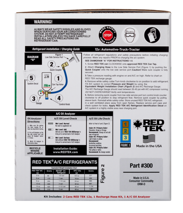 RED TEK R12a A/C Refrigerant Recharge Kit with Gauge, 6oz Canadian Tire