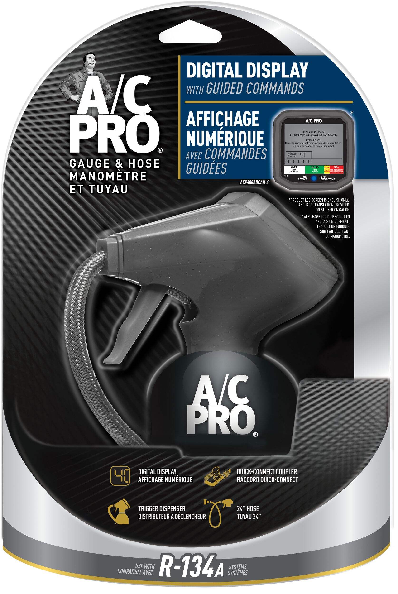 AC Pro 12A Universal Trigger, Gauge & Hose with Digital Display Front_Flat