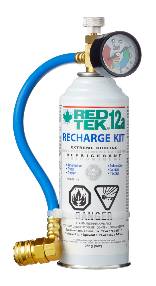 RED TEK R12a A/C Natural Refrigerant Supercharger Cooling Recharge Kit with Gauge, Installation