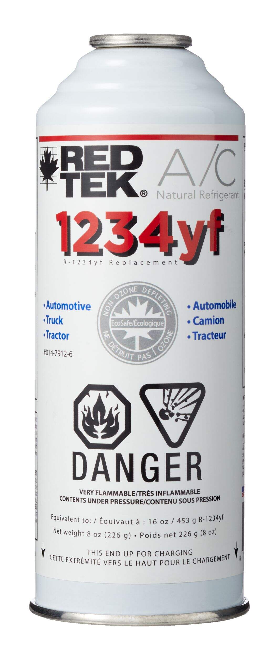 RED TEK R1234yfHc A/C Hydrocarbon Natural Refrigerant Recharge , 8-oz Front_Flat