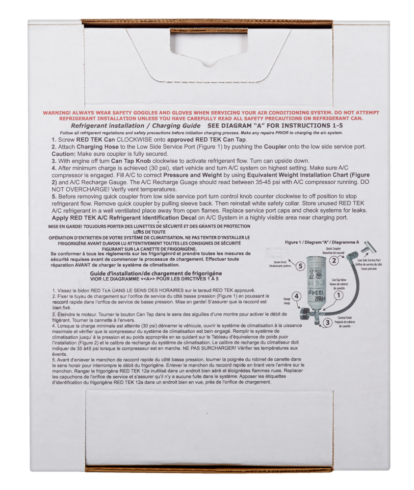 RED TEK 1234YF A/C Recharge Gauge Kit with Installation Hose & Low Side